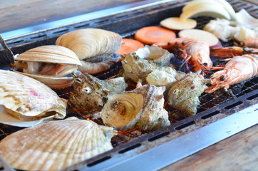海産物のBBQ