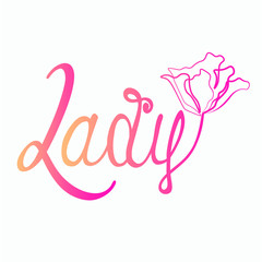 Lady logo, art flower, vector illustration