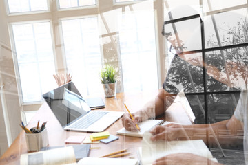 man college student studying learning talking discussing assignment project