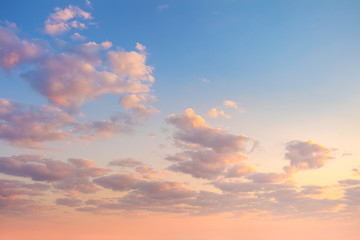Gentle Sky Clouds Background at Sunrise time, natural colors - 287583202