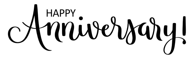 HAPPY ANNIVERSARY! vector brush calligraphy banner