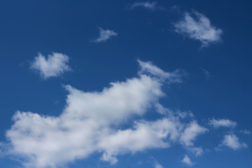 beautiful dark blue sky and white clouds