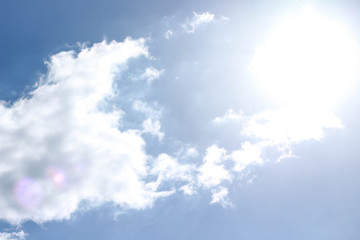 beautiful dark blue sky and white clouds