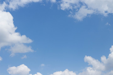 beautiful dark blue sky and white clouds