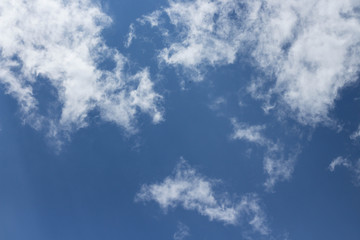 beautiful dark blue sky and white clouds