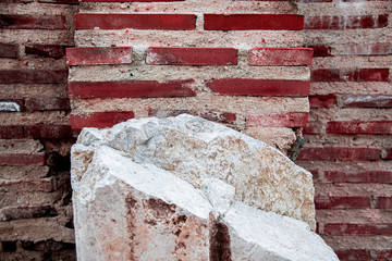 Detail of colorful stone wall in Sofia
