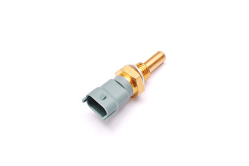 Car temperature sensor isolated on white background. Coolant temperature meter to prevent engine overheating.