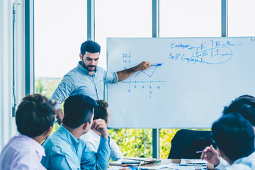 Movement of binessman hand while having  meeting and making a business commitment. Group of business people, colleague have internal monthly sales meeting.