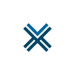 Obraz premium X letter initial logo design vector illustration template