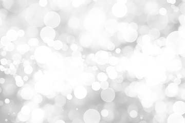 Abstract background with White bokeh on gray background. christmas blurred beautiful shiny Christmas lights.