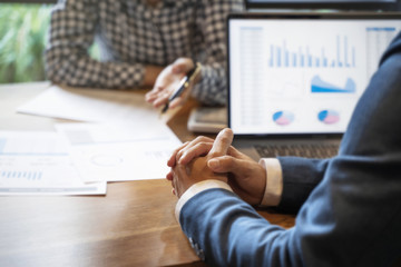 business people working in modern office calculating financial in company, problem and solution...