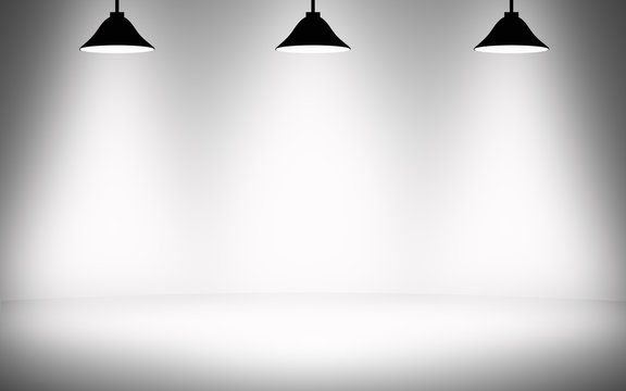 Gray empty room studio gradient with spotlight used for background and display your product