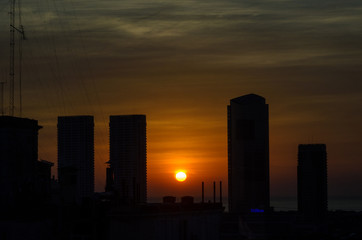 Fototapeta na wymiar Buenos Aires skyline at sunset