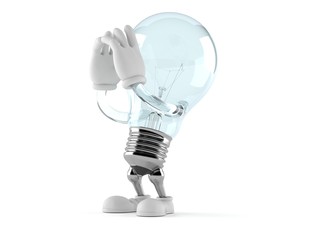 Light bulb character shouting