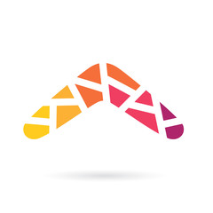 colorful geometric boomerang icon- vector illustration