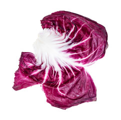 leaf of Radicchio (Italian leaf chicory) cutout