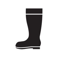 black rubber boots icon- vector illustration