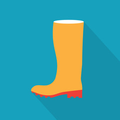 yellow rubber boots icon- vector illustration