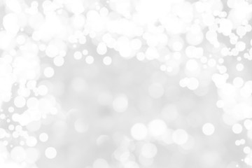 Plakat Abstract background with White bokeh on gray background. christmas blurred beautiful shiny Christmas lights.