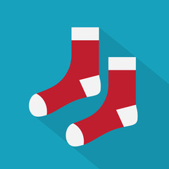 red and white socks icon- vector illustration