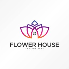 flower house logo design unique