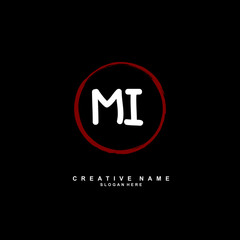 M I MI Initial logo template vector. Letter logo concept with background template.