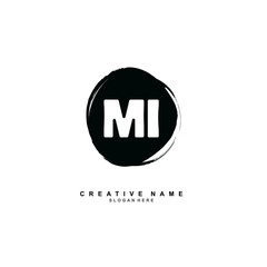 M I MI Initial logo template vector. Letter logo concept with background template.