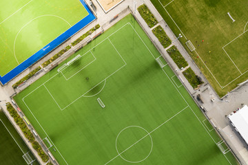 Drone View of Football color Field 