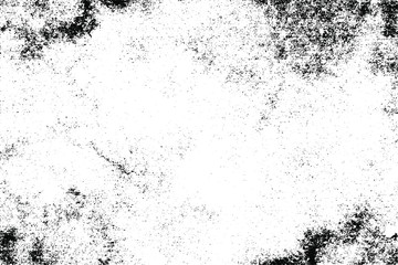 Aged wall texture. Grainy messy overlay of empty, aging, scratched wall. Grunge rough dirty background. Vector Illustration. Black isolated on white background. EPS10.