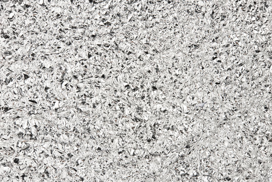 Foil silver crumpled metal aluminum texture background surface decoration backdrop design photo hi resolution