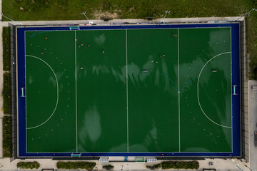Drone View of Football color Field 