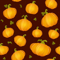 Seamless Background with Pumpkins for Thanksgiving day or Halloween