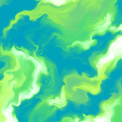 Modern abstract painting. Hand painted image for creative design of posters, wallpapers, websites, cards, invitations. Trendy artistic style. Blue and green colours.