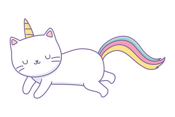 Unicorn cat cartoon vector design