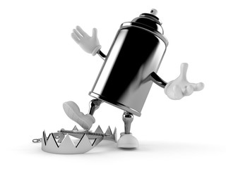 Spray can character with bear trap