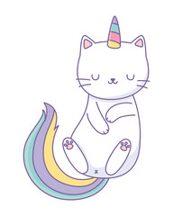 Unicorn cat cartoon vector design