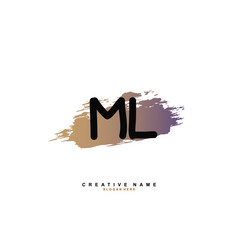 M L ML Initial logo template vector. Letter logo concept with background template.