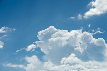 Naklejka na ściany i meble Cloud Shapes on Blue Sky, Abstract Cloud shapes with beautiful blue sky background