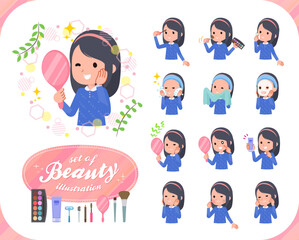 flat type Blue clothes headband girl_beauty