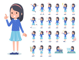 flat type Blue clothes headband girl_emotion