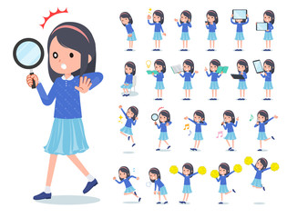 Fototapeta premium flat type Blue clothes headband girl_Action