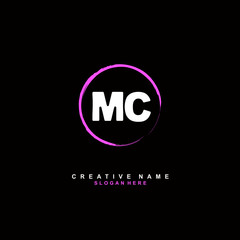 M C MC Initial logo template vector. Letter logo concept with background template.