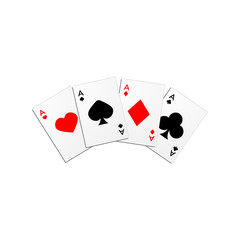 Four aces vector illustration on white background