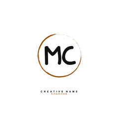 Obraz premium M C MC Initial logo template vector. Letter logo concept with background template.