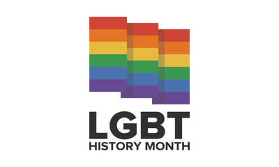 LGBT history month. Pride Month. Lesbian Gay Bisexual Transgender. Celebrated annual. LGBT flag. Rainbow love concept. Human rights and tolerance. Poster, card, banner and background. Vector