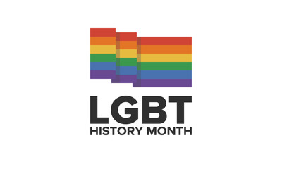 LGBT history month. Pride Month. Lesbian Gay Bisexual Transgender. Celebrated annual. LGBT flag. Rainbow love concept. Human rights and tolerance. Poster, card, banner and background. Vector