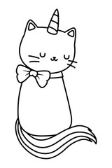Unicorn cat cartoon vector design