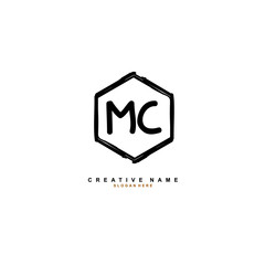 M C MC Initial logo template vector. Letter logo concept with background template.