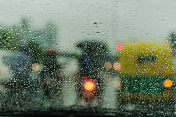 Rain Drop on car windshield