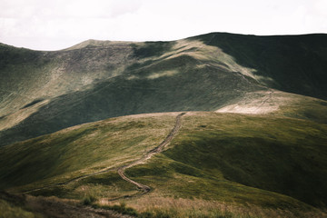 Amazing summer landscape of Borzhava ridge rolling in the distance.
